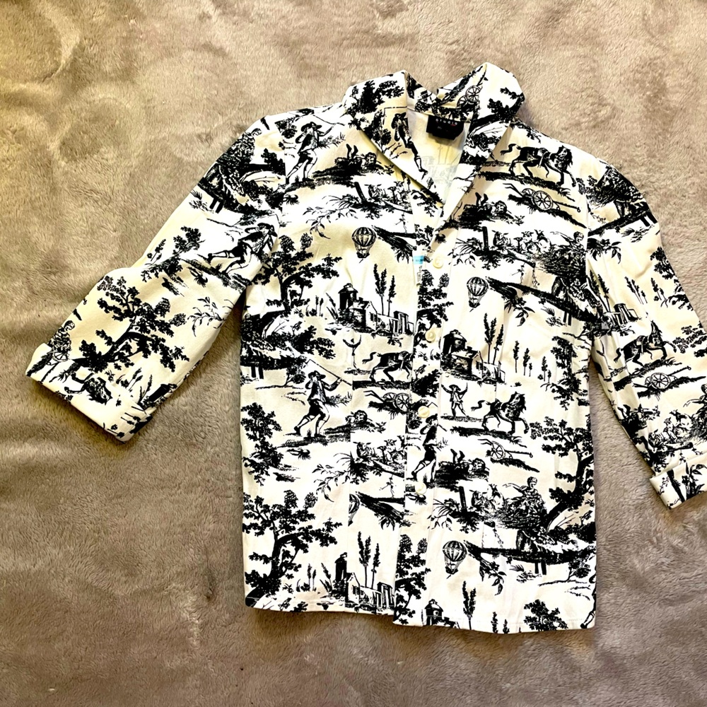 Studio G White and Black Patterned Women’s Shirt 6P